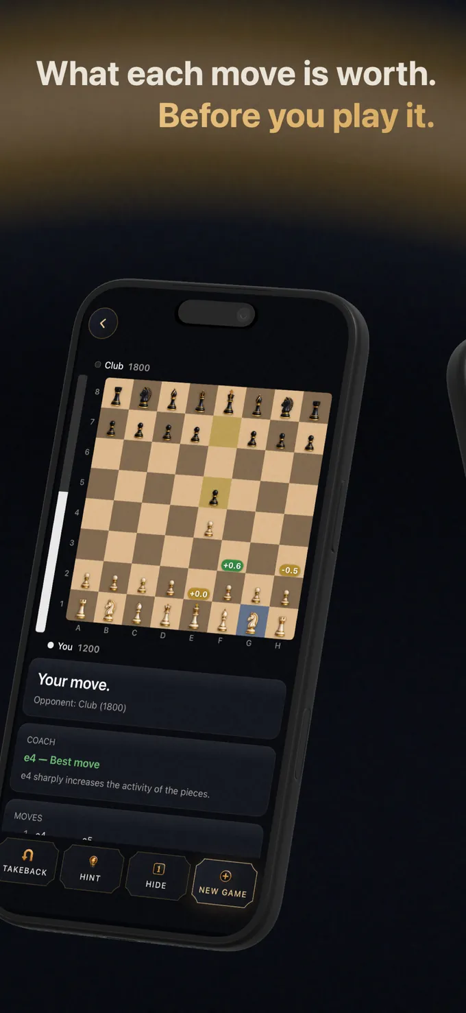 What each move is worth. Before you play it.